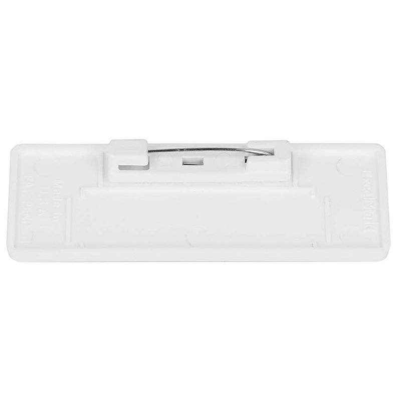 ExcelMark Blank Name Tag/Badge with Pin - White - 1"x 3"(25 Pack) - Image 2